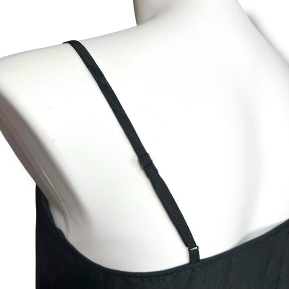 Mossimo Womens Camisole Tank Top Spaghetti Strap Lace Satin Black Large - Picture 4 of 9